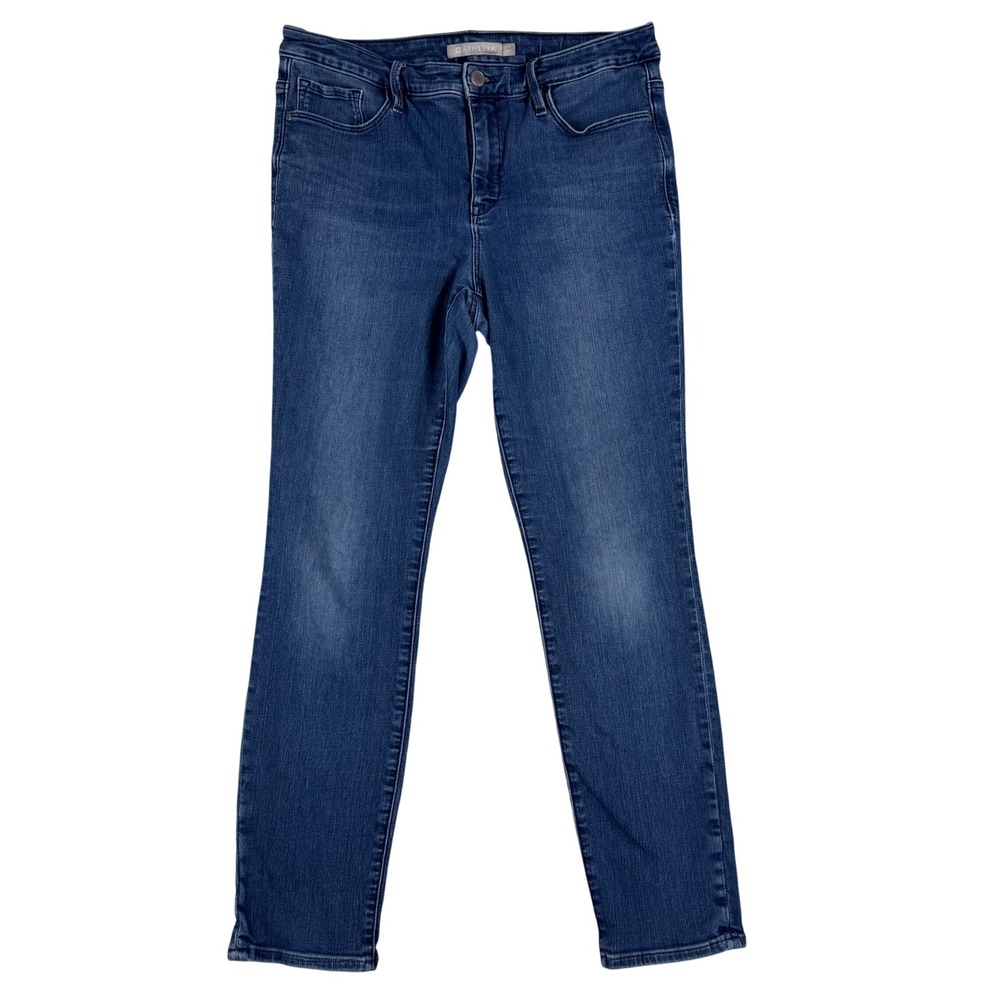 Athleta Sculpttek Jeans Womens 14 Blue Wash Skinny Fit Performance Denim Stretch